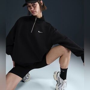 Nike Black Quarter-Zip Sweatshirt phoenix fleece - Sold out online